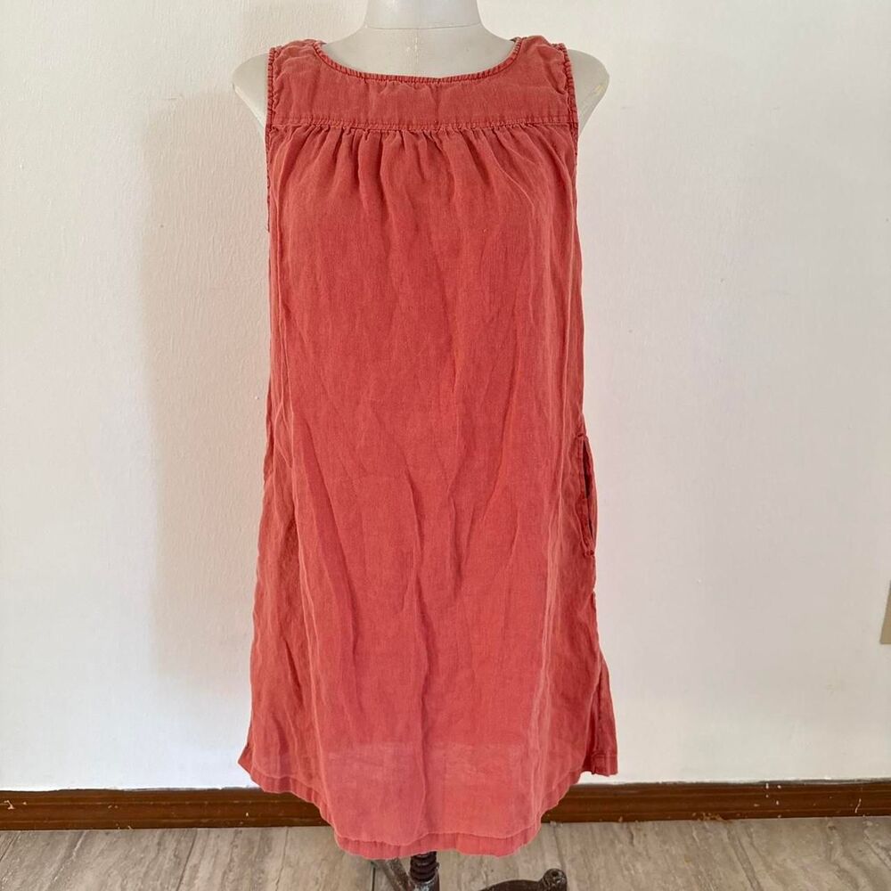 Cynthia Rowley 100% linen Sleeveless tank top Dress Relaxed Fit Sz S terracotta